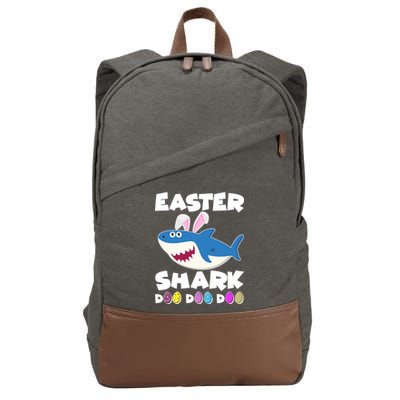 Easter Shark Doo Doo Doo Cotton Canvas Backpack