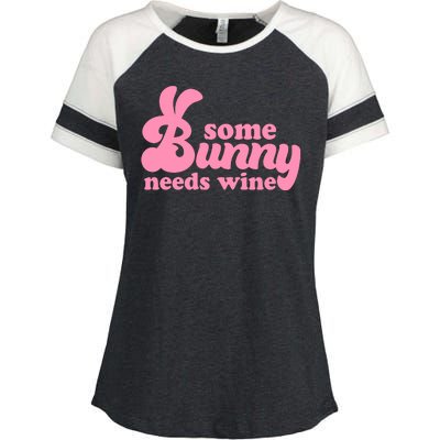 Easter Some Bunny Needs Wine Enza Ladies Jersey Colorblock Tee