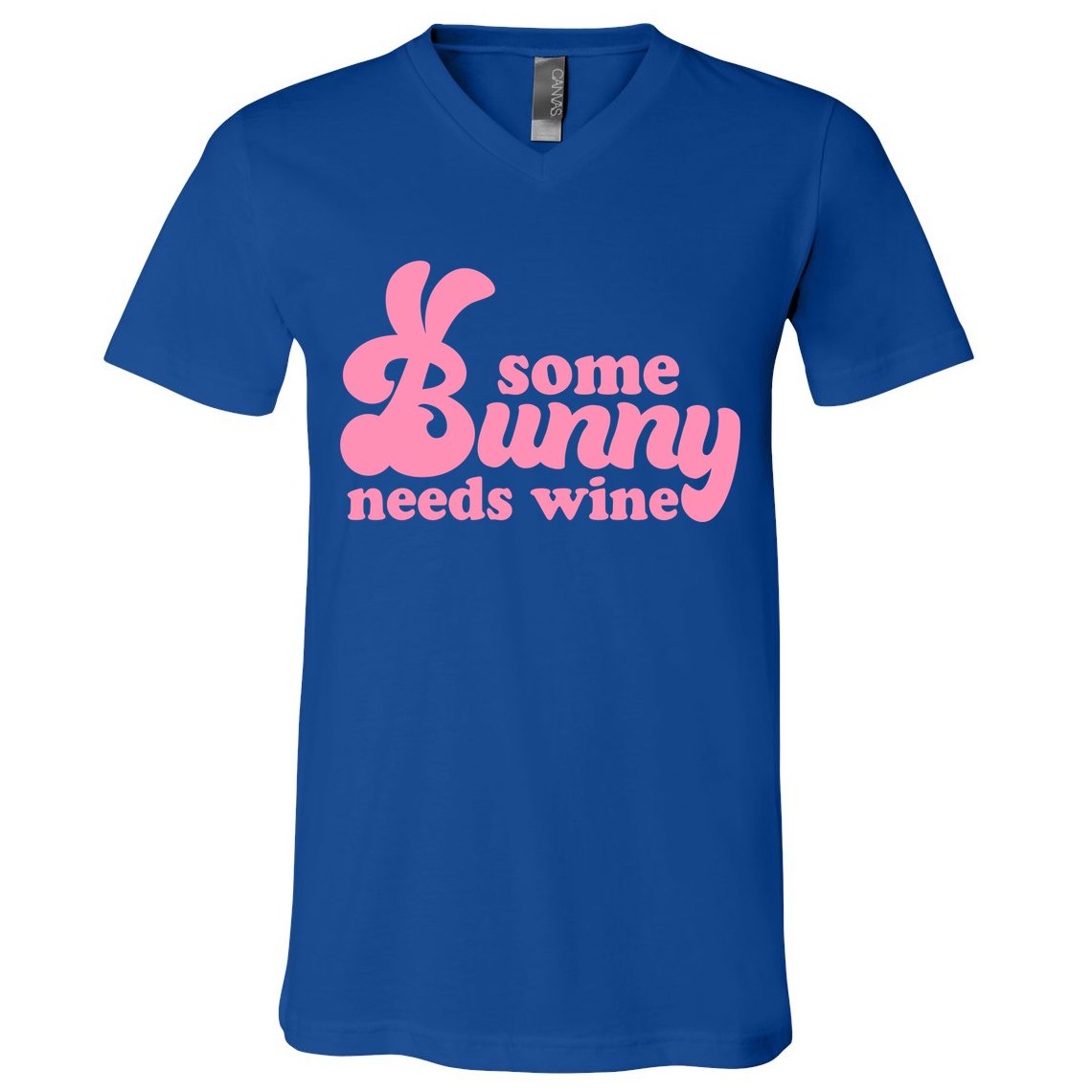 Easter Some Bunny Needs Wine V-Neck T-Shirt