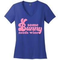 Easter Some Bunny Needs Wine Women's V-Neck T-Shirt