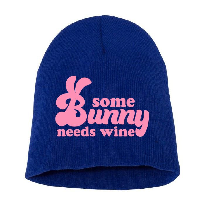 Easter Some Bunny Needs Wine Short Acrylic Beanie