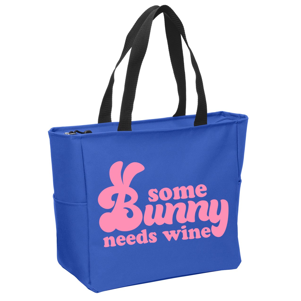 Easter Some Bunny Needs Wine Zip Tote Bag