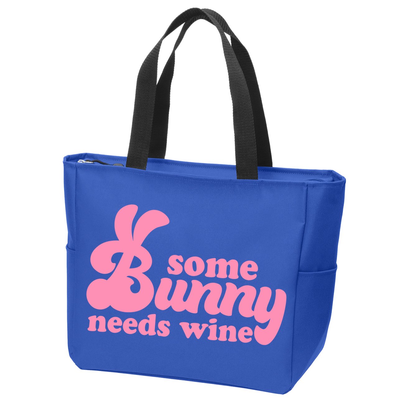 Easter Some Bunny Needs Wine Zip Tote Bag