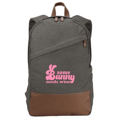 Easter Some Bunny Needs Wine Cotton Canvas Backpack