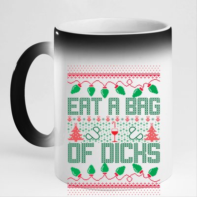 Eat A Bag Of Dicks Offensive Ugly X-Mas 11oz Black Color Changing Mug