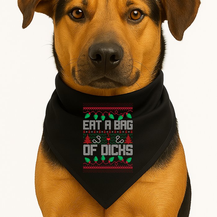 Eat A Bag Of Dicks Offensive Ugly X-Mas USA-Made Doggie Bandana