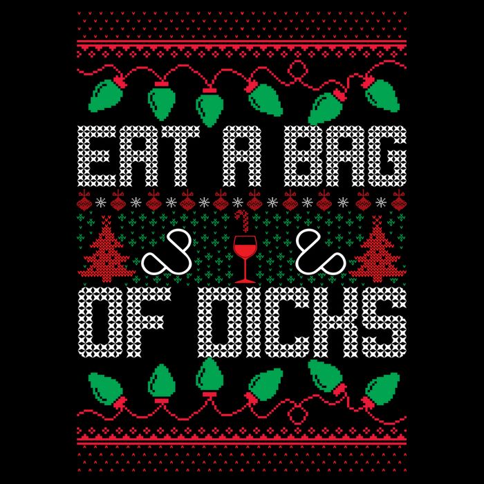 Eat A Bag Of Dicks Offensive Ugly X-Mas USA-Made Doggie Bandana