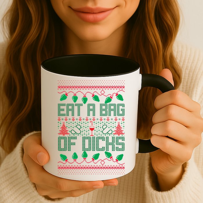 Eat A Bag Of Dicks Offensive Ugly X-Mas Mug