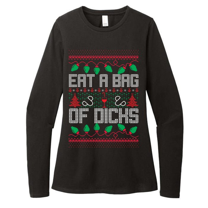 Eat A Bag Of Dicks Offensive Ugly X-Mas Womens CVC Long Sleeve Shirt