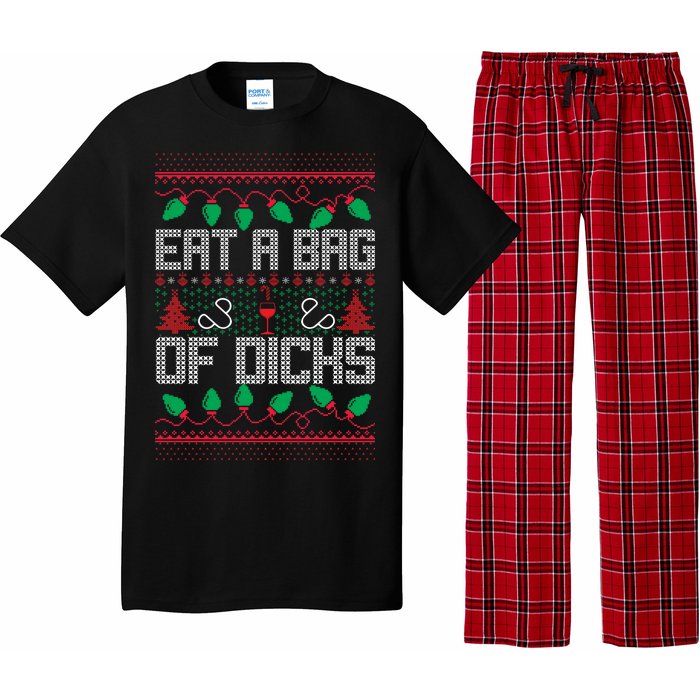 Eat A Bag Of Dicks Offensive Ugly X-Mas Pajama Set