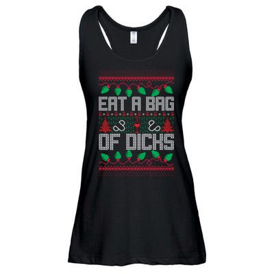 Eat A Bag Of Dicks Offensive Ugly X-Mas Ladies Essential Flowy Tank