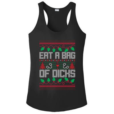 Eat A Bag Of Dicks Offensive Ugly X-Mas Ladies PosiCharge Competitor Racerback Tank