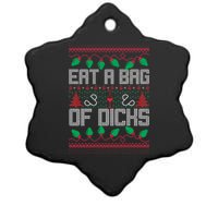 Eat A Bag Of Dicks Offensive Ugly X-Mas Ceramic Star Ornament