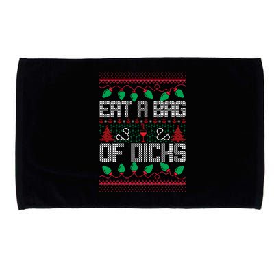 Eat A Bag Of Dicks Offensive Ugly X-Mas Microfiber Hand Towel