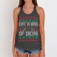 Eat A Bag Of Dicks Offensive Ugly X-Mas Women's Knotted Racerback Tank