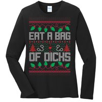 Eat A Bag Of Dicks Offensive Ugly X-Mas Ladies Long Sleeve Shirt