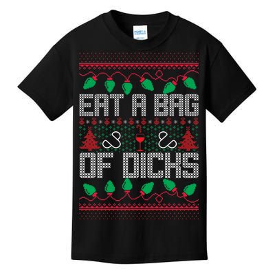 Eat A Bag Of Dicks Offensive Ugly X-Mas Kids T-Shirt