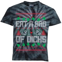 Eat A Bag Of Dicks Offensive Ugly X-Mas Kids Tie-Dye T-Shirt