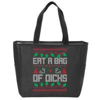 Eat A Bag Of Dicks Offensive Ugly X-Mas Zip Tote Bag