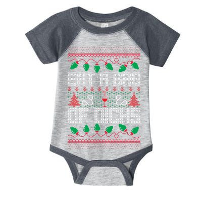 Eat A Bag Of Dicks Offensive Ugly X-Mas Infant Baby Jersey Bodysuit