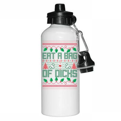 Eat A Bag Of Dicks Offensive Ugly X-Mas Aluminum Water Bottle