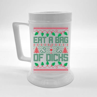 Eat A Bag Of Dicks Offensive Ugly X-Mas Beer Stein