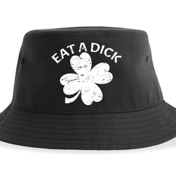 Eat A Dick Shamrock Funny St Patricks Day Sustainable Bucket Hat
