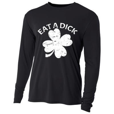 Eat A Dick Shamrock Funny St Patricks Day Cooling Performance Long Sleeve Crew