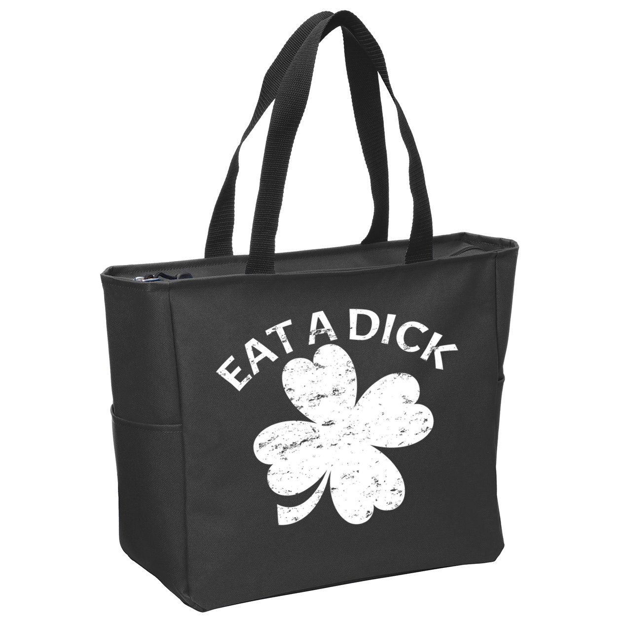 Eat A Dick Shamrock Funny St Patricks Day Zip Tote Bag
