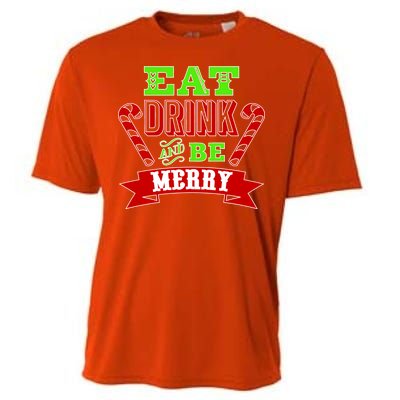 Eat Drink And Be Merry Christmas Cooling Performance Crew T-Shirt