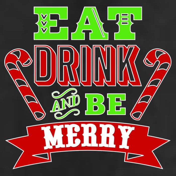 Eat Drink And Be Merry Christmas 7 Panel Mesh Trucker Snapback Hat