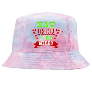 Eat Drink And Be Merry Christmas Tie-Dyed Bucket Hat