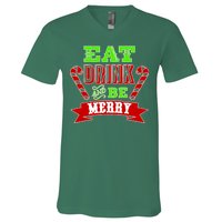 Eat Drink And Be Merry Christmas V-Neck T-Shirt