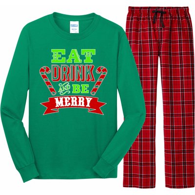 Eat Drink And Be Merry Christmas Long Sleeve Pajama Set