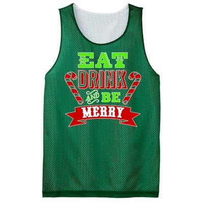 Eat Drink And Be Merry Christmas Mesh Reversible Basketball Jersey Tank