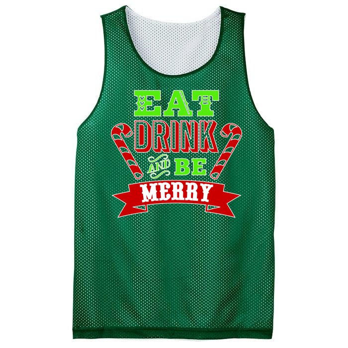 Eat Drink And Be Merry Christmas Mesh Reversible Basketball Jersey Tank