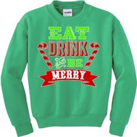 Eat Drink And Be Merry Christmas Kids Sweatshirt