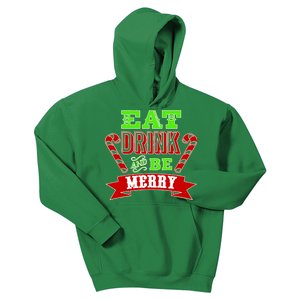 Eat Drink And Be Merry Christmas Kids Hoodie