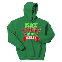 Eat Drink And Be Merry Christmas Kids Hoodie