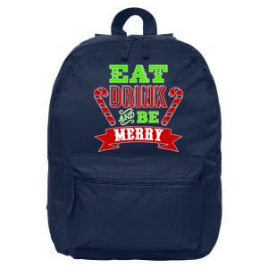 Eat Drink And Be Merry Christmas 16 in Basic Backpack