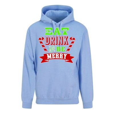 Eat Drink And Be Merry Christmas Unisex Surf Hoodie