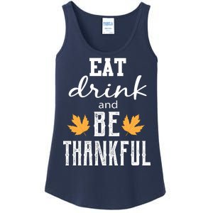 Eat Drink and Be Thankful Ladies Essential Tank