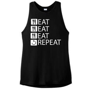 Eat Eat Eat Repeat Ladies PosiCharge Tri-Blend Wicking Tank