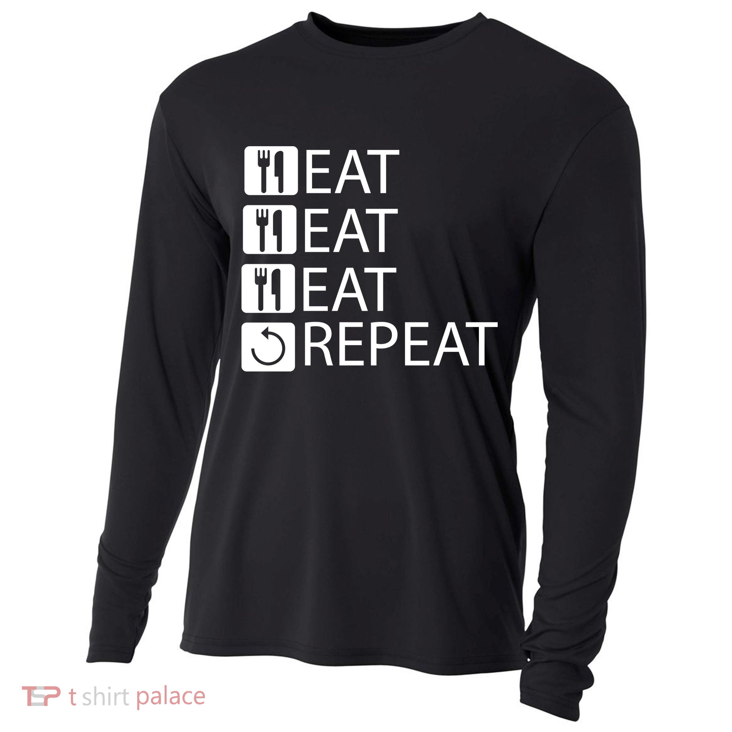 Eat Eat Eat Repeat Cooling Performance Long Sleeve Crew