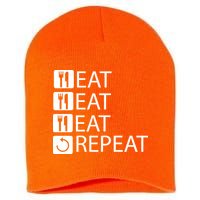 Eat Eat Eat Repeat Short Acrylic Beanie