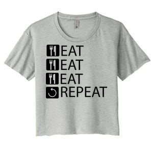 Eat Eat Eat Repeat Women's Crop Top Tee