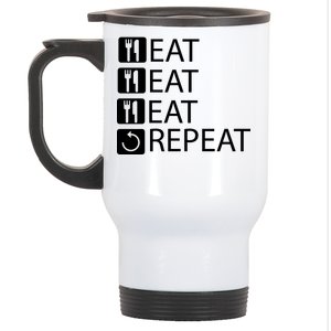 Eat Eat Eat Repeat Stainless Steel Travel Mug