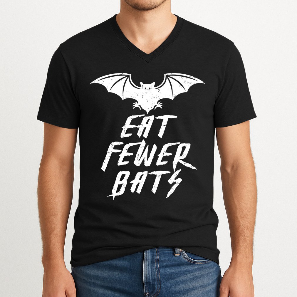 Eat Fewer Bats V-Neck T-Shirt