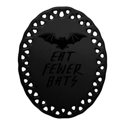 Eat Fewer Bats Ceramic Oval Ornament