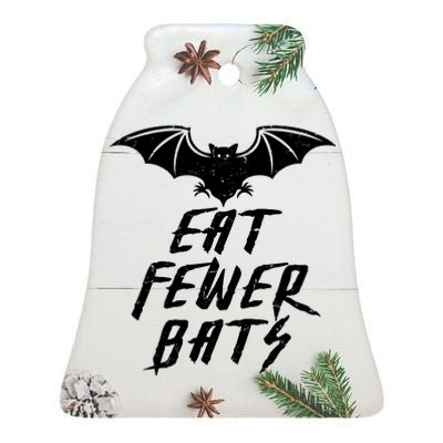 Eat Fewer Bats Ceramic Bell Ornament